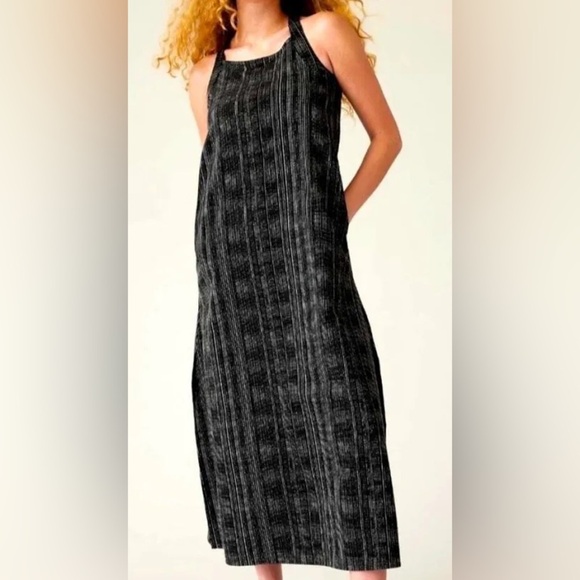 ATHLETA Arrival Maxi Dress Amara Stripe Black White Sz L - Picture 2 of 10